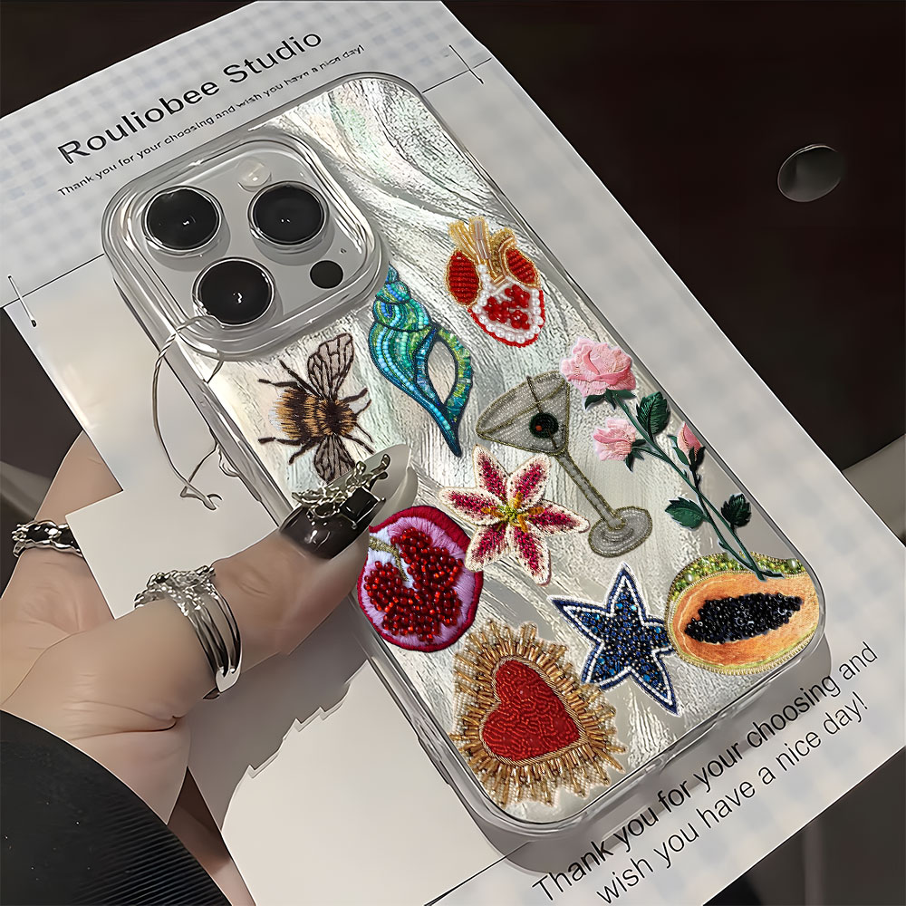 Vintage Floral Pattern Soft Case - ヴィンテージフラワーコラージュ柄スマホケース iPhone 11 12 13 14