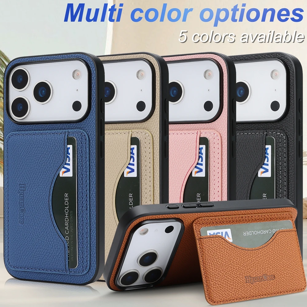 iPhone 18、17 Pro Max、16 Pro Ma - Leather Wallet Card Holder Phone Cover のレビューと価格
