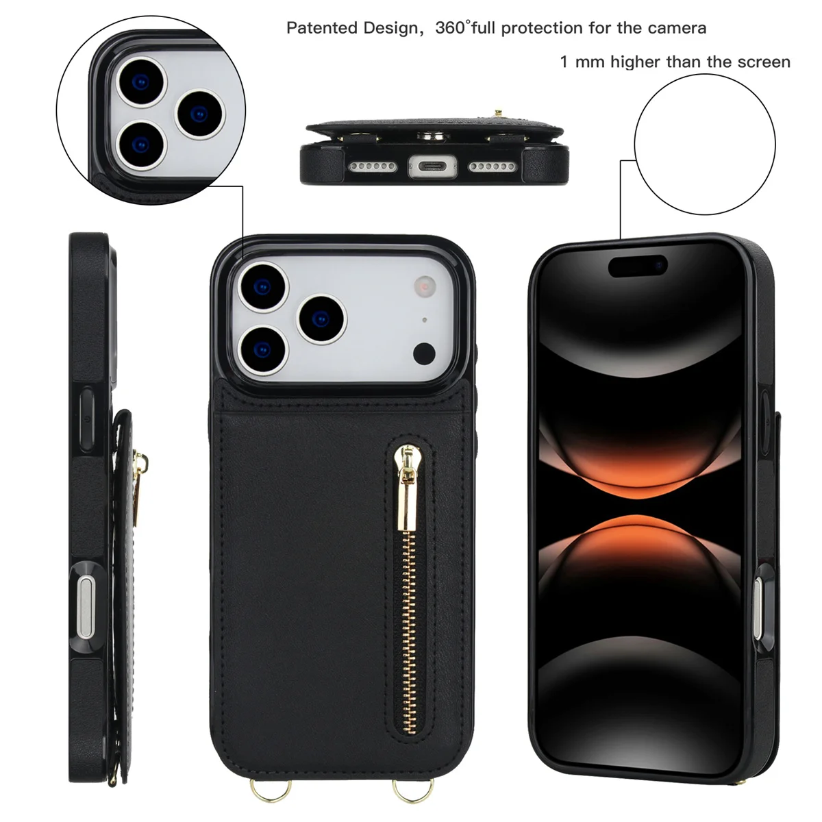 iPhone 16、18 Pro Max、17 Air、16 - Leather Wallet Card Holder Phone Cover のレビューと価格